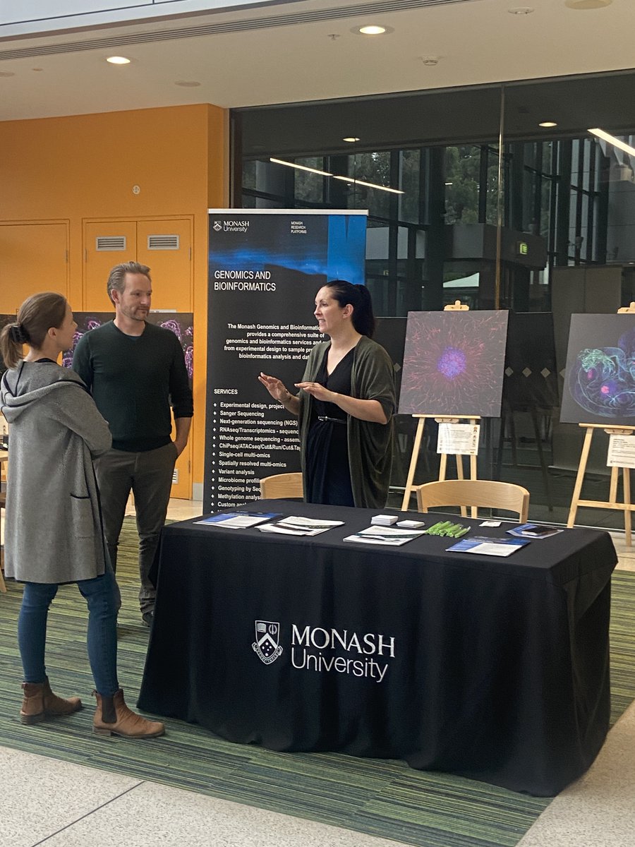 Monash Research Infrastructure (@monash_mtrp) on Twitter photo The Monash Genomics and Bioinformatics <a href="/MonashBioinfo/">MonashBioinformatics</a> showcase is on now.
Head to 15 Innovation walk to speak with the platform expertise to discuss your next project. <a href="/MonashResearch/">Monash Research</a> #researchinfrstructure The Monash Genomics and Bioinformatics <a href="/MonashBioinfo/">MonashBioinformatics</a> showcase is on now.
Head to 15 Innovation walk to speak with the platform expertise to discuss your next project. <a href="/MonashResearch/">Monash Research</a> #researchinfrstructure