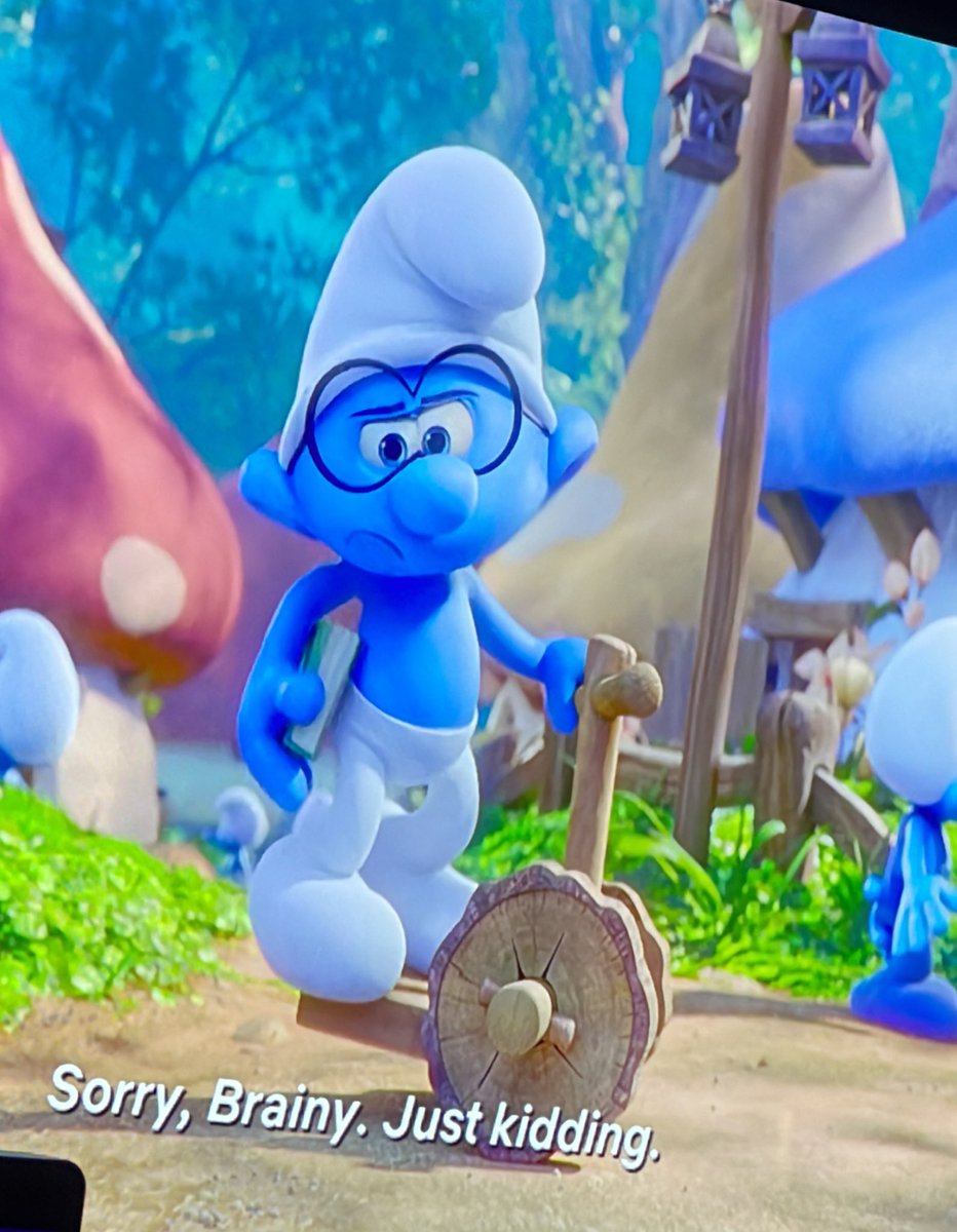 NERDY  ASS SMURF!    I  wonder  Who   his  Voice actor is