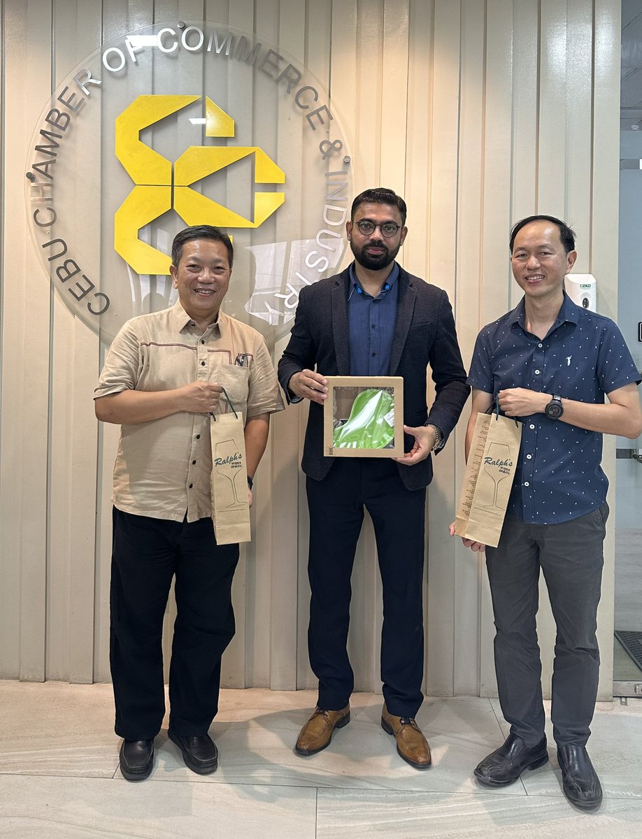 <a href="/IBFPhilippines/">India Business Forum Philippines Association, Inc.</a> President Mr. Dileep Tiwari, lmet Mr. Charles Kenneth Co, President of <a href="/cebuchamber/">Cebu Chamber of Commerce and Industry</a> (CCCI) &amp; Past President of CCCI Mr. Felix Taguiam, in their office in Cebu City. Discussions held signing of MoU between the two chambers &amp; explore ways to connect 🇮🇳🇵🇭 businesses.
