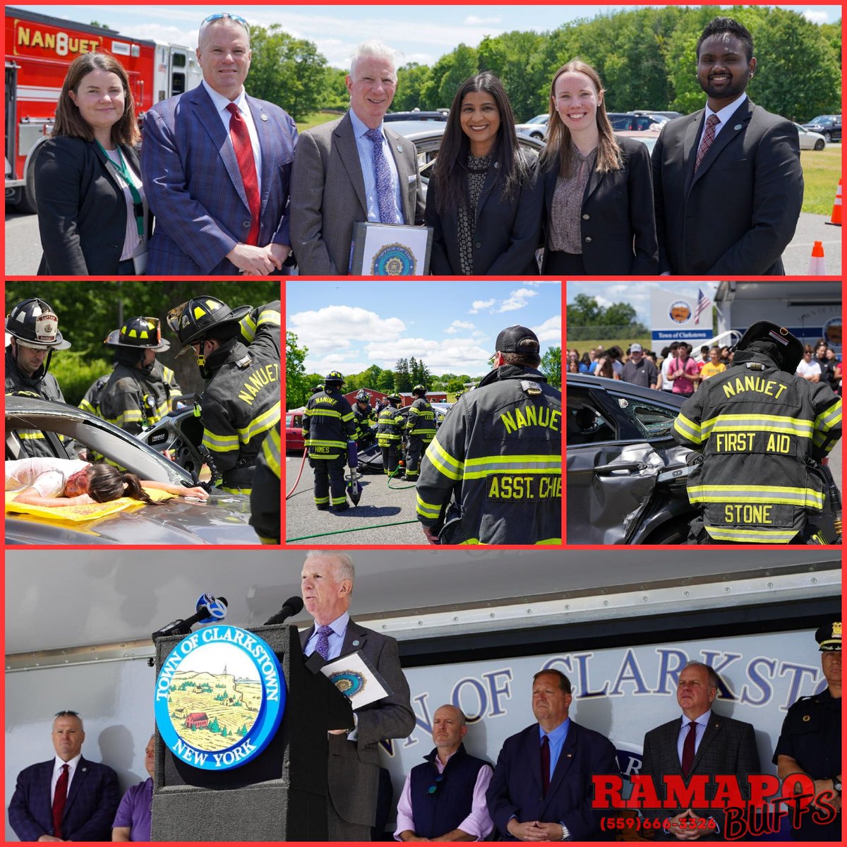 The Rockland County District Attorney's Office participated in a mock DWI accident demonstration in coordination with the @townofclarkstown, @clarkstownpd, @nanuetfiredepartment,  #mockdwiaccident #stopdwiny #dwi #districtattorney #nanuet #nanuetfd #nanuetems #clarkstown #rcdao