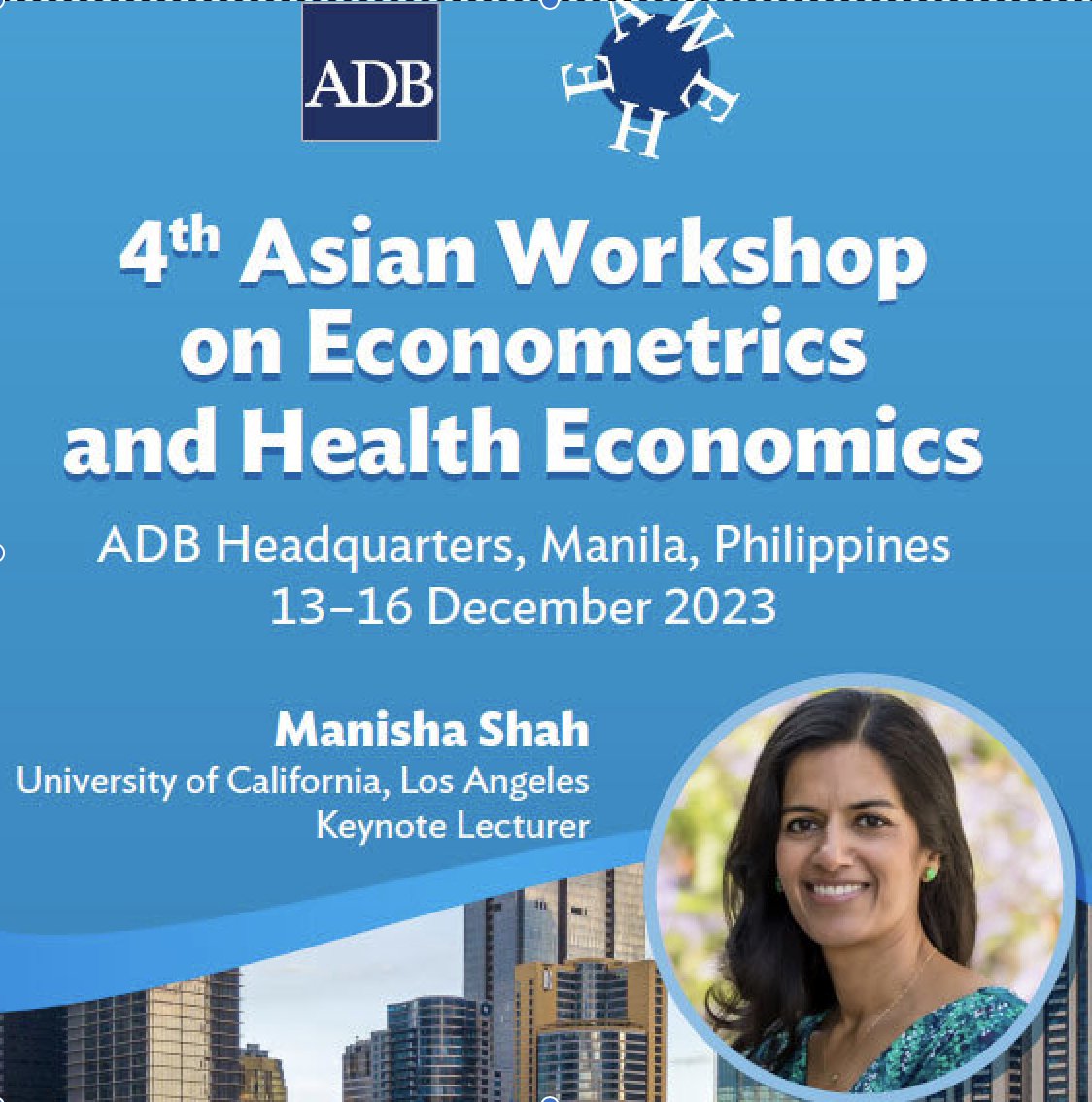 The poster for the 4th AsianWEHE is now ready!
We are thrilled to announce that <a href="/Manisha_econ/">Manisha Shah</a>  from UCLA will be joining us! 
Stay tuned for the upcoming call for papers.