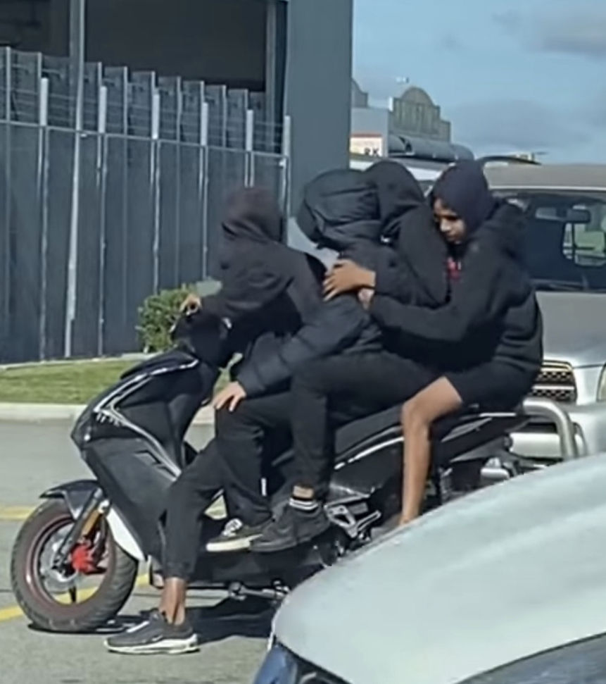 Police are calling for any dashcam and CCTV of four males observed on a scooter outside Bunnings Malaga at about 12:15pm Sunday 4 June 2023. 
Police Ref 050623102514497.
Crime Stoppers 1800 333 000 #fb