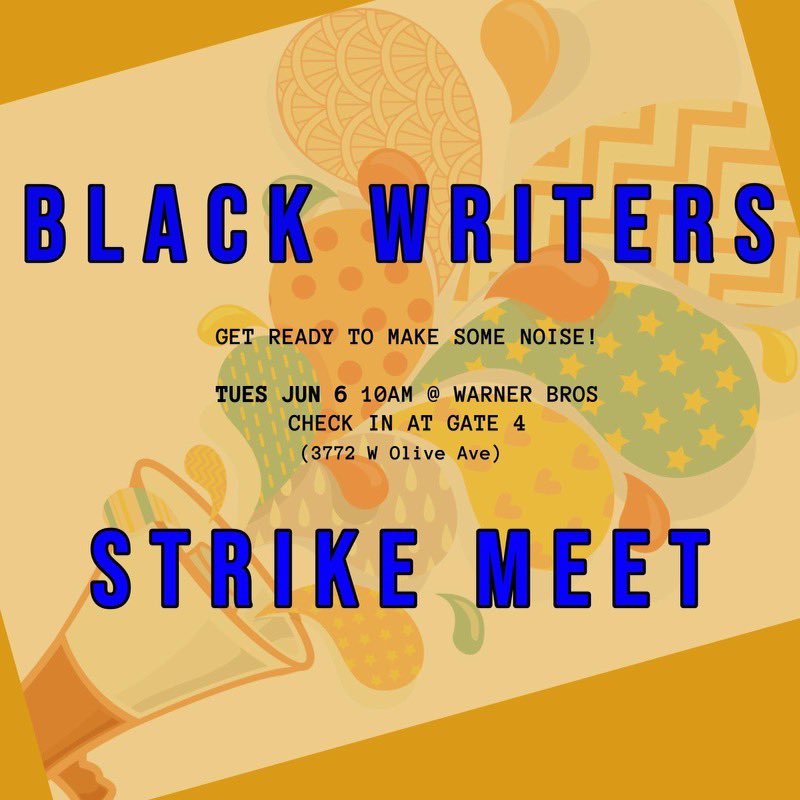 chandra7thomas's tweet image. Tuesday. 10a. WB.
Black Writers Meet.
#WGAatWB #WGAStrong