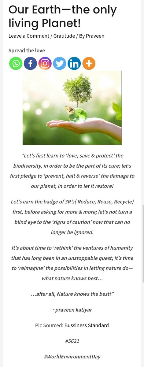 cosmo_2014's tweet photo. #WorldEnvironmentDay 
#reducereuserecycle 
#natureknowsbest https://t.co/BfB0rSocGb