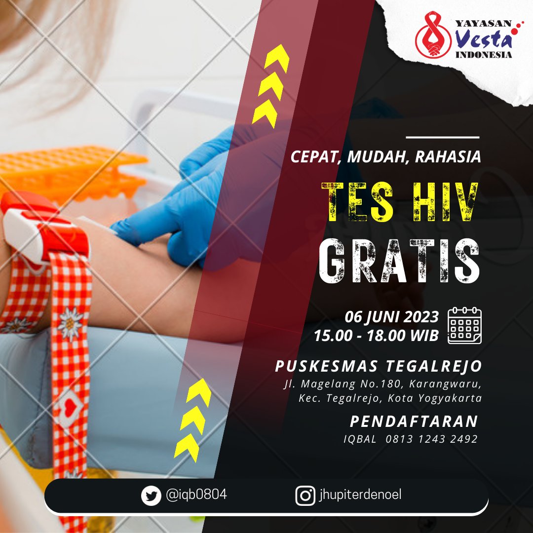 Yuuk yg mau tes HIV, bisa di akses besok Selasa , yg mau datang bisa langsung konfirmasi ke WA aja ya 😁😁
#teshiv #teshivgratis #teshivjogja
#gayjogja #gayjogjakarta