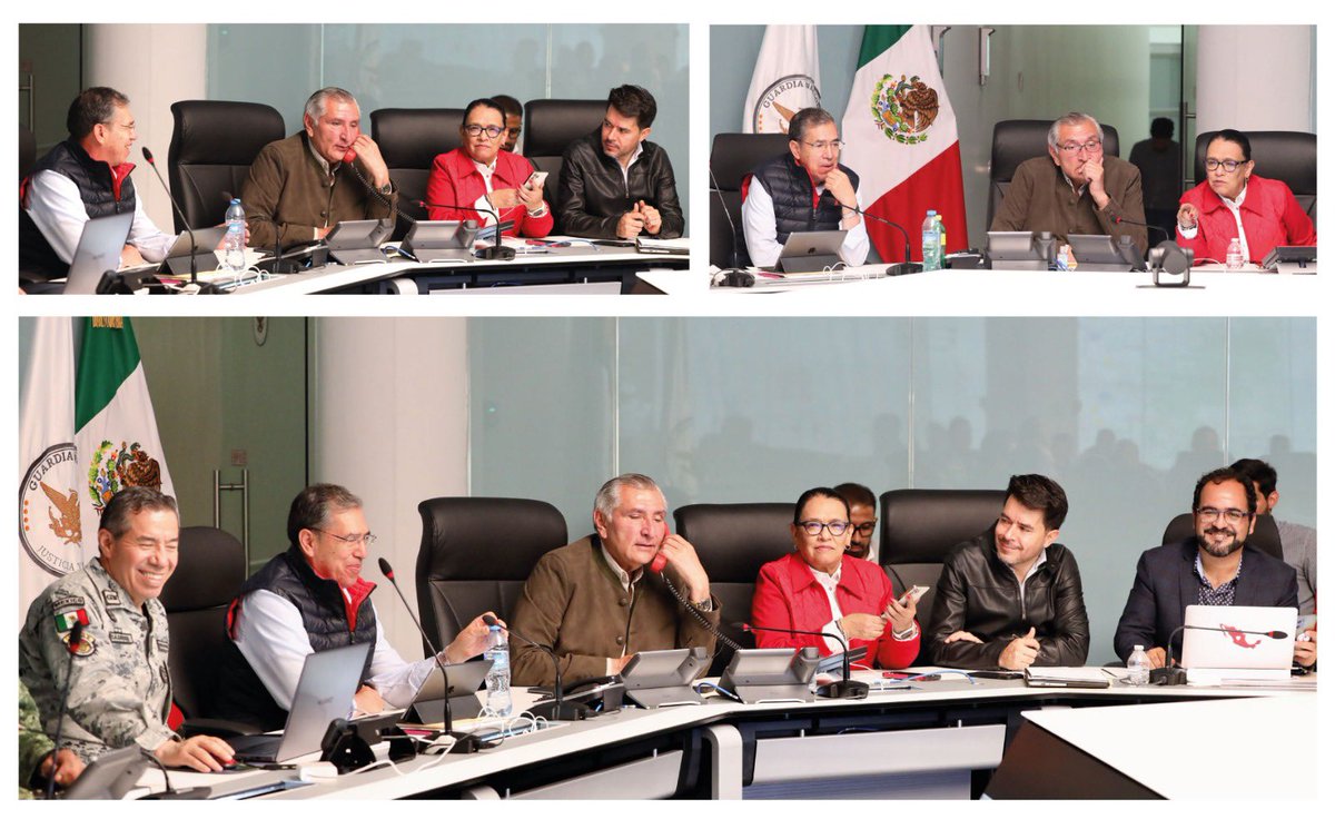 rosaicela_'s tweet photo. Seguimos desde el centro de monitoreo de elecciones con el titular de @SEGOB_mx, @adan_augusto, la conclusión de la jornada de votación de este domingo, con reportes de Mesas de Paz y @GN_MEXICO_. @INEMexico https://t.co/Ca4wSBS36k