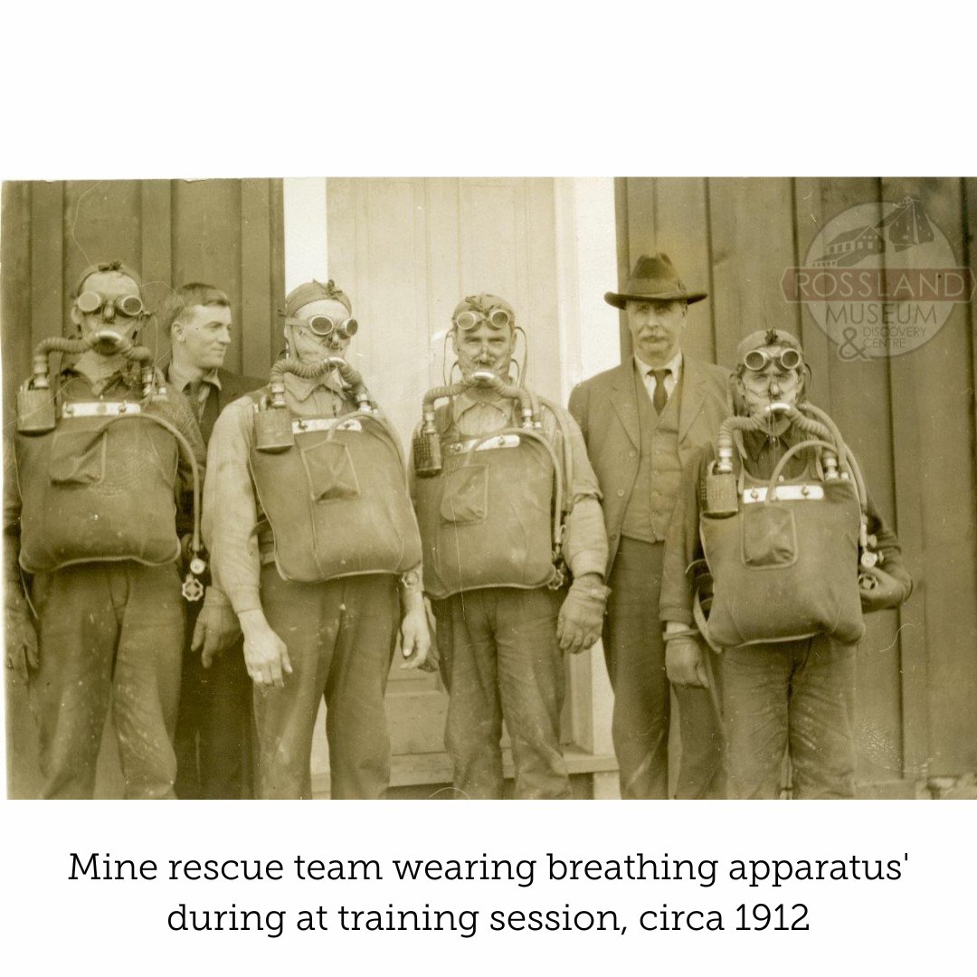 RosslandMuseum's tweet photo. This week’s #MiningMonday is all about the Mine Rescue/Mine Safety personnel that kept countless miners safe during Rossland’s mining days. #CollectionExploration #InTheArchives #MetalMountainsMemories #MuseusmsEh #MineSafety #MineRescue https://t.co/91JFS11Lda
