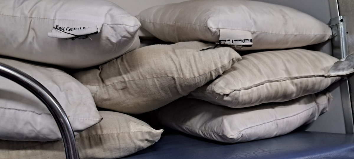 SinghRadhamohan's tweet photo. This is a photo of pillow providing to passengers in AC Coaches along with worst condition bed roll (Train No 13205 Janhit Exp) Staff is very rude and non-cooperative.@AshwiniVaishnaw @saharsarail @saharsa_india https://t.co/GFXwMgKJuO