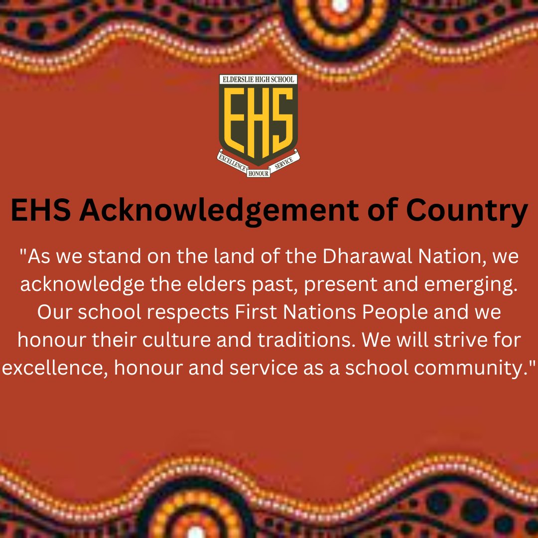 To kick off our Reconciliation Week celebrations last week, the Elderslie High School Acknowledgement of Country was launched. The student body worked together to develop this with the support of Lisa, our Aboriginal Community Liaison Officer. #LoveWhereYouLearn