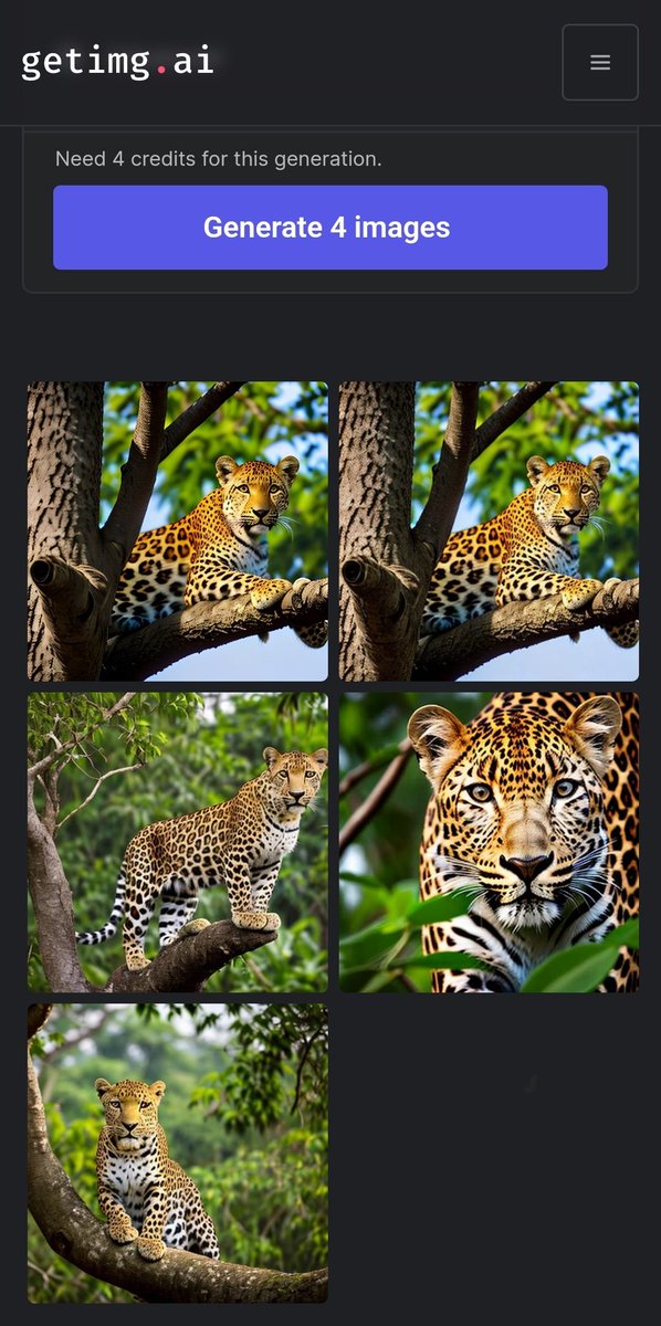 So here is an AI generated photo of a leopard sitting on a tree looking at the camera. AI getting close enough?