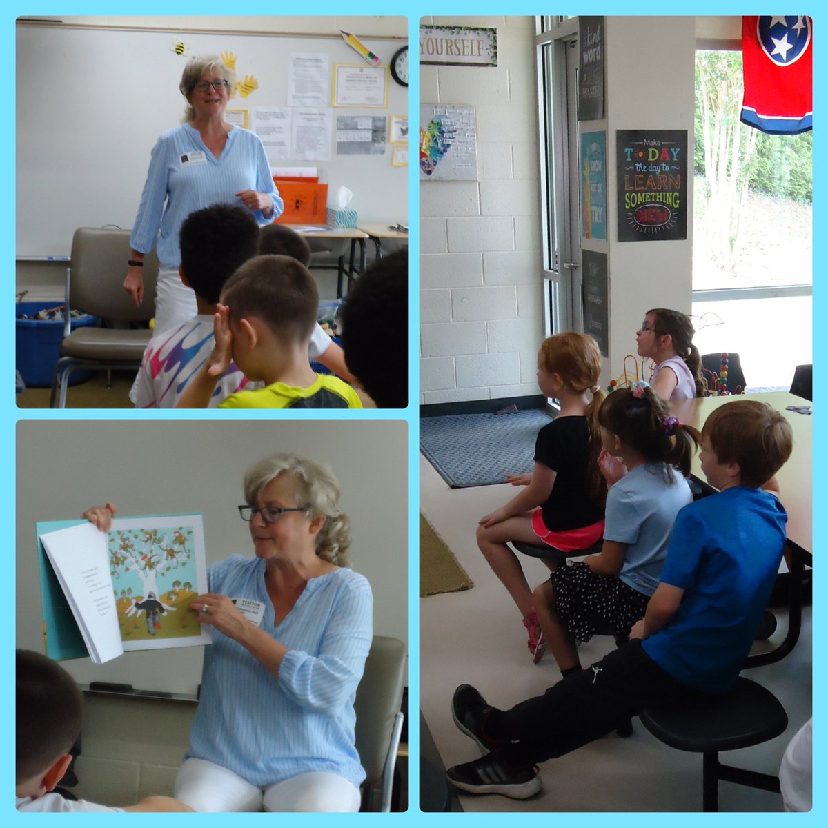 fmteducare's tweet photo. Ms. Kathy came to read to us β€οΈπ #SheBroughtSomeOfHerFavoriteBooks #SheLovesReading #SheIsHelpingUsWithOurSummerReadingGoals #SummerEducare2023 #ReadToUs #JabariJumps #GuessAgain #OfCourseThereWasAPopUpBook #ThanksMsKathy @kathybrucehall https://t.co/B6sjHxLwnq