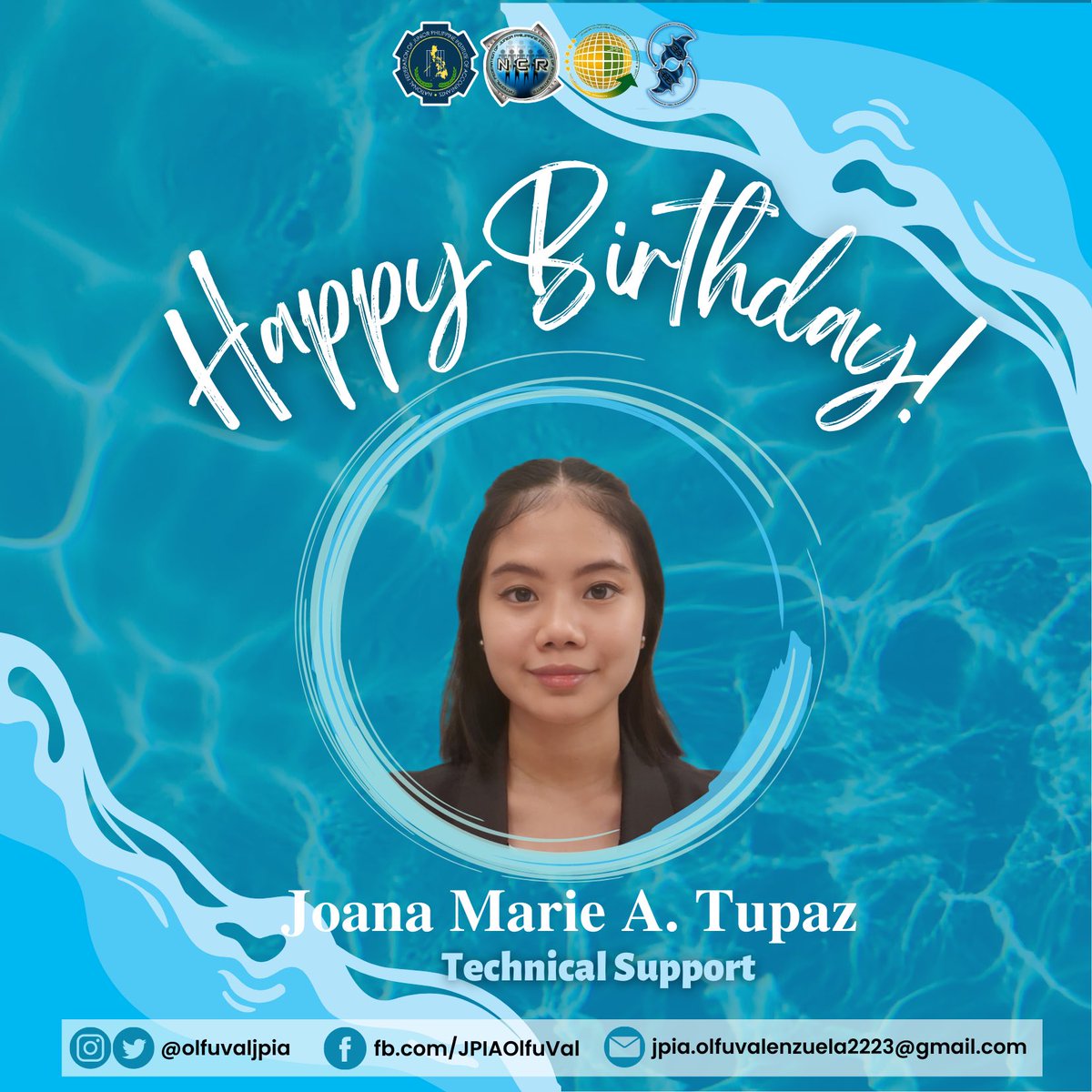 olfuvaljpia's tweet photo. Hooray, it's tech-support Joana Day!🎈🎂

Your JPIA Family wishes you a very wonderful birthday!🥳

Our very own-incredible technical support who always show her love in what she is doing. She stands behind every successful event of jpia. https://t.co/Zi1vzn5vKL