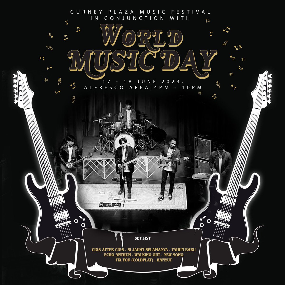 ECHOLESS_MY's tweet photo. Echo hearts ❤️‍🩹 we are happy to announce that we’ll be performing for @GurneyPlaza x @fredperry ‘s World Music Day Festival on the 17th of June 2023!

Share this post to your friends and family and sing along to our setlist for this free entry event. See ya there!

#FredPerryMY https://t.co/WansnGxVeu