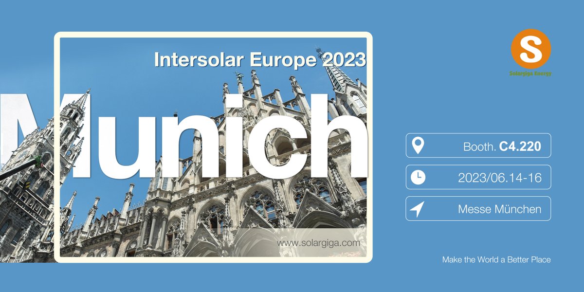 Solargiga Energy cordially invite you to join us at Intersolar Europe this year from 14-16 June in Messe #Munchen. 

Come and visit us at booth 220 at hall #C4 to take a close view at our products. 

#intersolareurope #solarevent #pvmodule #intersolar