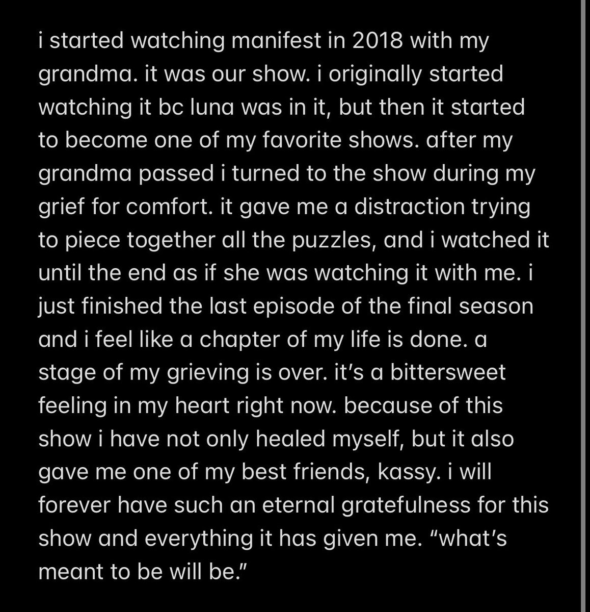 @lunablaise thank you for introducing me to to such an amazing show, thank you @jeff_rake for creating such an amazing show, and thank you @netflix for giving us one last season of a show that has changed my life forever. 🫂 #manifest #ManifestNetflix