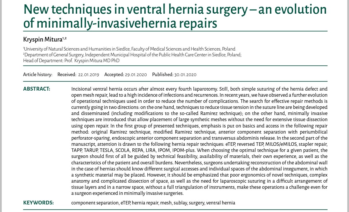 Alphabet soup - Minimally invasive repair (approach) for ventral hernia #SoMe4Surgery @SAGES_Updates @SWexner @juliomayol @PipeCabreraV @eurohernias @IHC_hernia @HerniaIndia @RicardoRGlz @HerniaFriend @DanishHernia #MedTwitter @Cirbosque