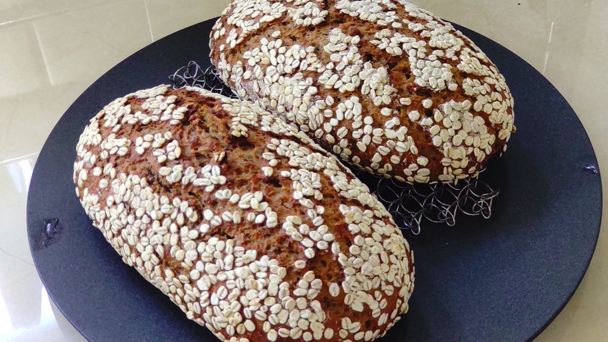 Today I baked rye bread with cereals😋