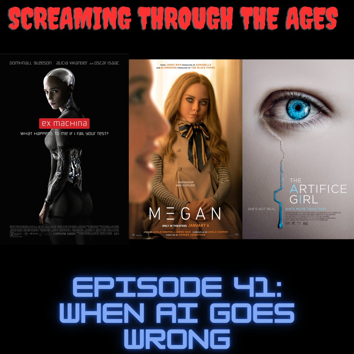 Episode 41 of Screaming Through the Ages is available now! In this episode I discuss what could happen if AI Goes Wrong and review a handful of AI related films including Ex Machina, M3gan and The Artifice Girl. feeds.captivate.fm/screaming-thro… #HorrorMovies #AI #sciencefiction