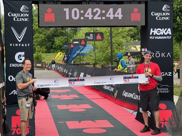 Thanks to Dr. Mark Kasmer and Dr. Stephen Cromer for leading the @CarilionClinic medical volunteer team on another successful @IRONMANtri race in the books!