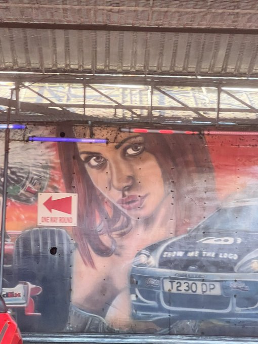 2 pic. Am I tripping or is that me sprayed onto the side of these dodgems? ? https://t.co/Bs5eiYZ6Mq