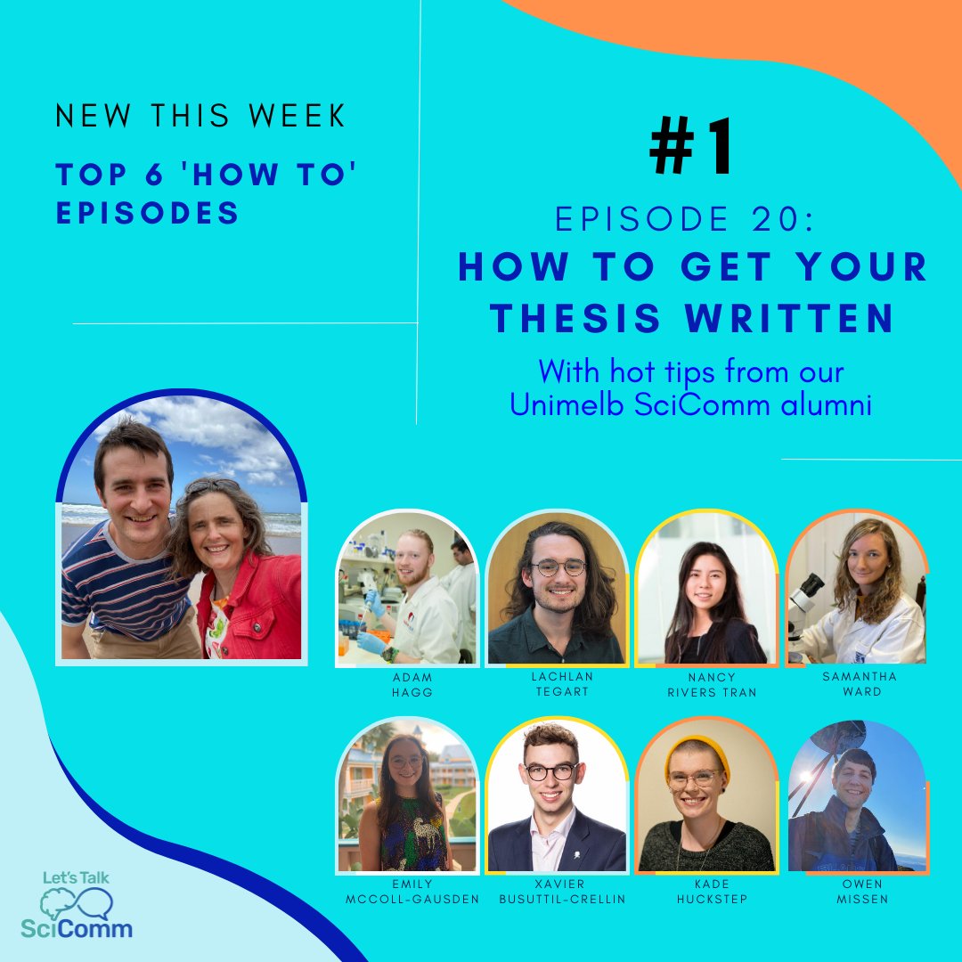 LetsTalkSciComm @letstalkscicomm.bsky.social (@letstalkscicomm) on Twitter photo In counting down our six most listened-to episodes, this week we've made it number 1🏆🏆
And we're thrilled our most popular episode ever is full of advice from some of our brilliant <a href="/UniMelbscicomm/">UniMelb SciComm</a> alumni!
Tune in tomorrow for superb advice on how to get your thesis written. In counting down our six most listened-to episodes, this week we've made it number 1🏆🏆
And we're thrilled our most popular episode ever is full of advice from some of our brilliant <a href="/UniMelbscicomm/">UniMelb SciComm</a> alumni!
Tune in tomorrow for superb advice on how to get your thesis written.