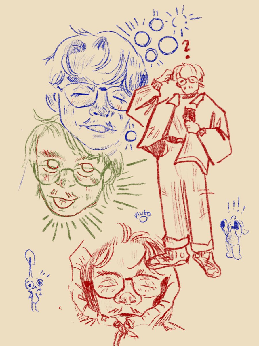 pulsarpluto's tweet image. Bam !!! Me sketches ! :D 
Trying to draw peeps even more so why not start with myself :)