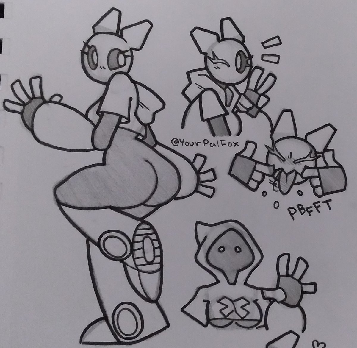 Coming at you straight from the page, here's some sketches of the little creature herself