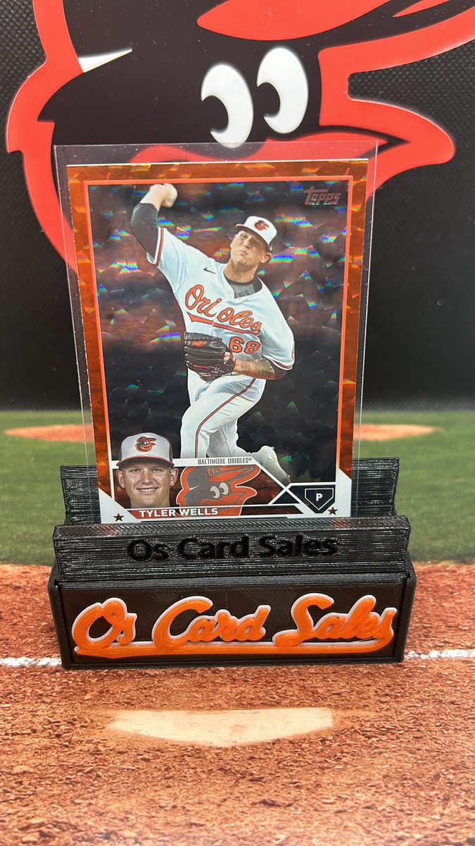 OsCardGiveAways's tweet image. Orioles Win!! Like retweet and follow. I’ll select one lucky follower that does to receive this Tyler Wells orange Ice card around noon tomorrow! #Birdland