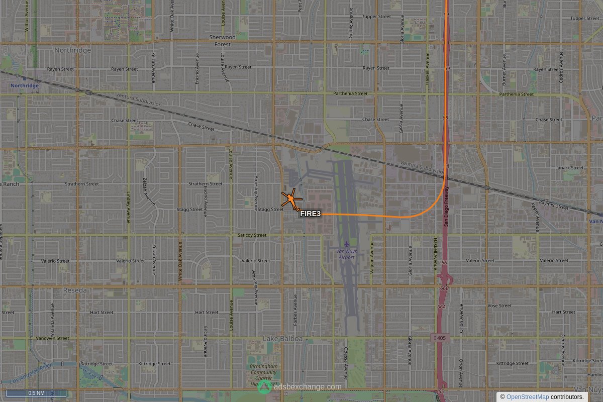 ffoverhead's tweet image. LAFD #N303FD callsign #FIRE3 (a A139) was seen near Lake Balboa, Los Angeles, CA around 22:53 UTC squawking 1200 globe.adsbexchange.com/?icao=a32af8&amp;amp;z… #LAFD #LAFire