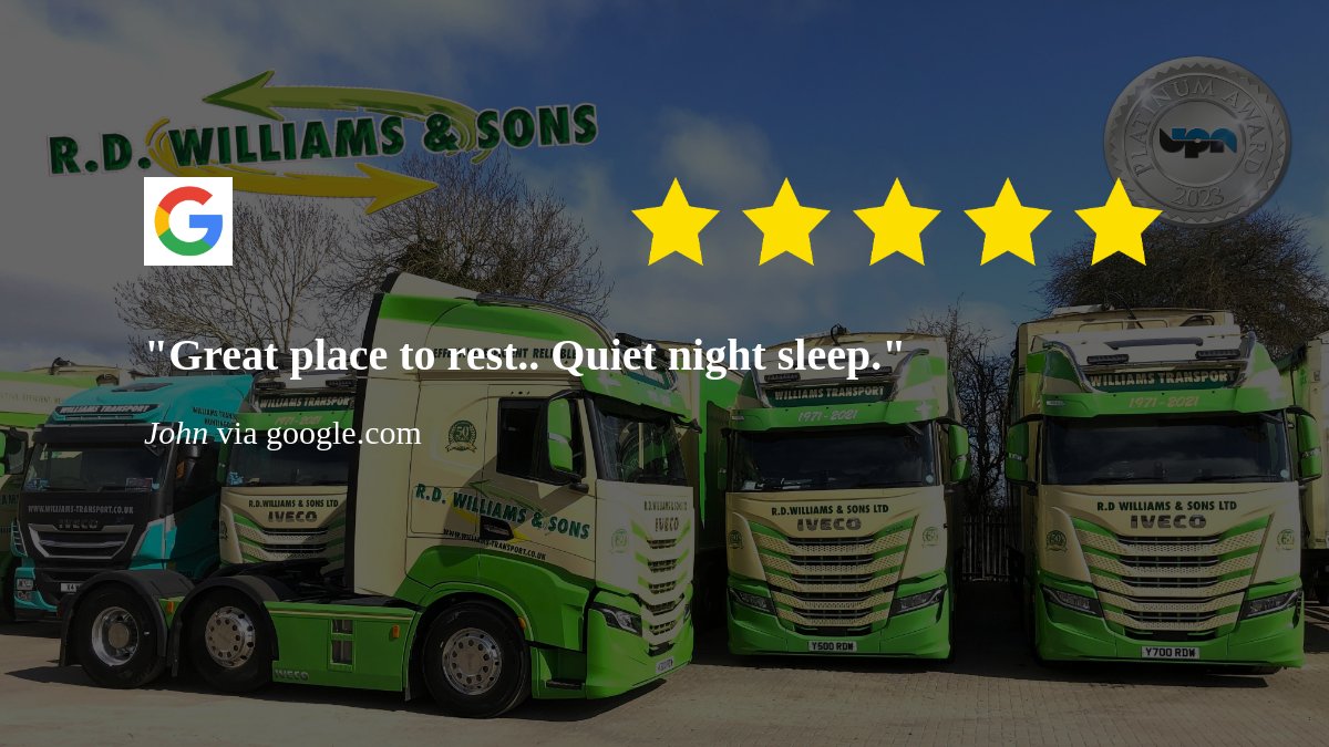 Another great review from one of our Pallet customers ... First Class Travel for Palletised Freight.