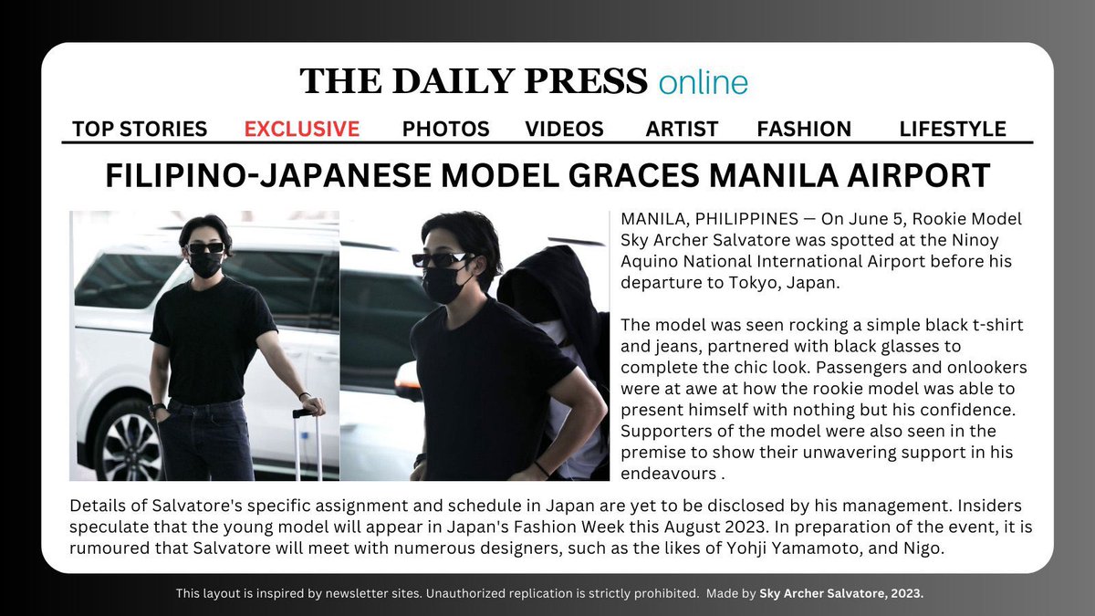 ㅤㅤㅤㅤㅤ  

                    THE DAILY PRESS. 
                    06 ╱ 05 ╱ 2023
                
ㅤㅤㅤㅤㅤ