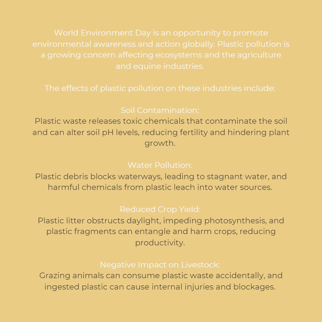World Environment Day is an opportunity to promote environmental awareness and action globally. Plastic pollution is a growing concern affecting ecosystems and the agriculture and equine industries. 

#workhealthsafety #safework #safeworkaustralia #worksafety #nswagriculture