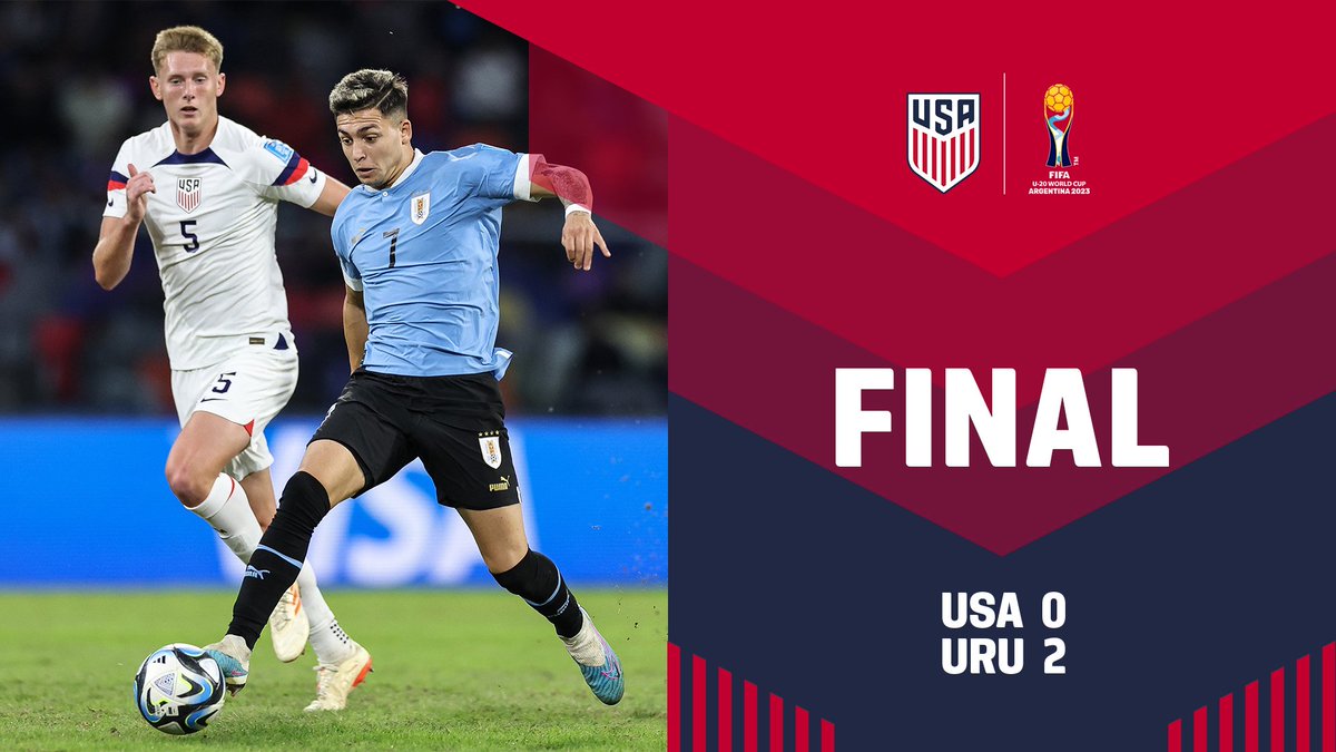 ➡️ Fin del sueño: el #U20WYNT 🇺🇸 quedó eliminado del #U20worldcup. 

➡️ Cayó ante Uruguay por 2-0 en cuartos de final y cerró su participación en el certamen.
