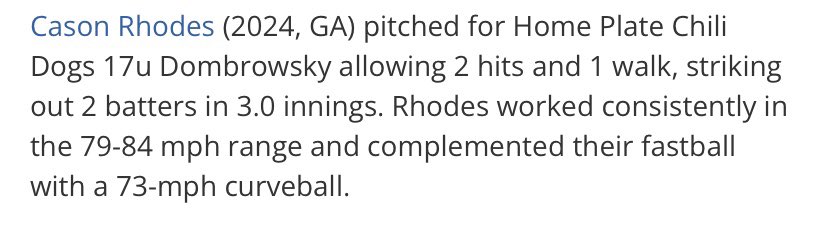 Had a great day today on the mound today. #uncommitted