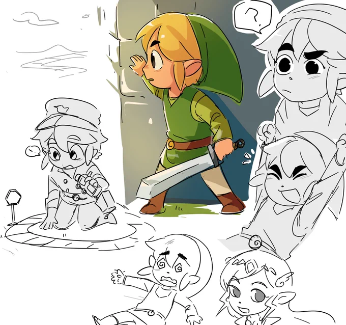 not gonna color the rest of these so take these doodles :p  #TheLegendOfZelda