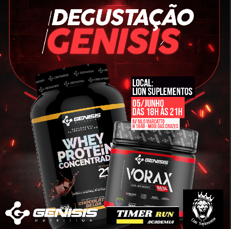 GenisisNut's tweet photo. DEGUSTAÇÃO AMANHÃ NA LION SUPLEMENTOS.

Atenção Mogi das Cruzes, degustação dos queridinhos da Genisis Nutrition.
Vorax Beta Pré Treino e Whey Protein de Chocolate Belga.

Vamos?

#genisisnutrition #suplementação #dieta #whey #creatina #genisis #genisissuplementos https://t.co/ACyaKqOhAD
