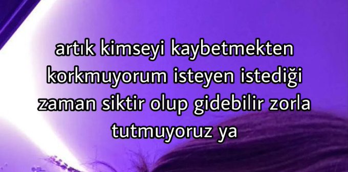 bi süredir bu kişiyim