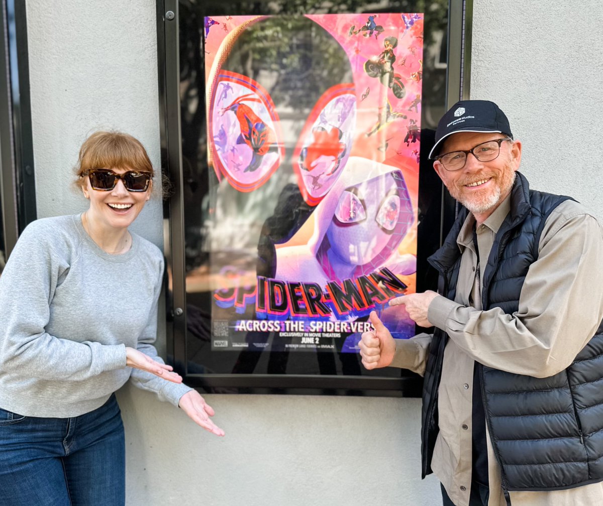 As a former Gwen Stacy, can I just say: RUN DON’T WALK to see “Spider-Man: Across the Spider-Verse”! Bravo to the entire creative team! An astonishing film on every level. My pops and I are already itching for the next! Congrats:)⁣ <a href="/SpiderVerse/">Spider-Man: Beyond The Spider-Verse</a> <a href="/RealRonHoward/">Ron Howard</a>
