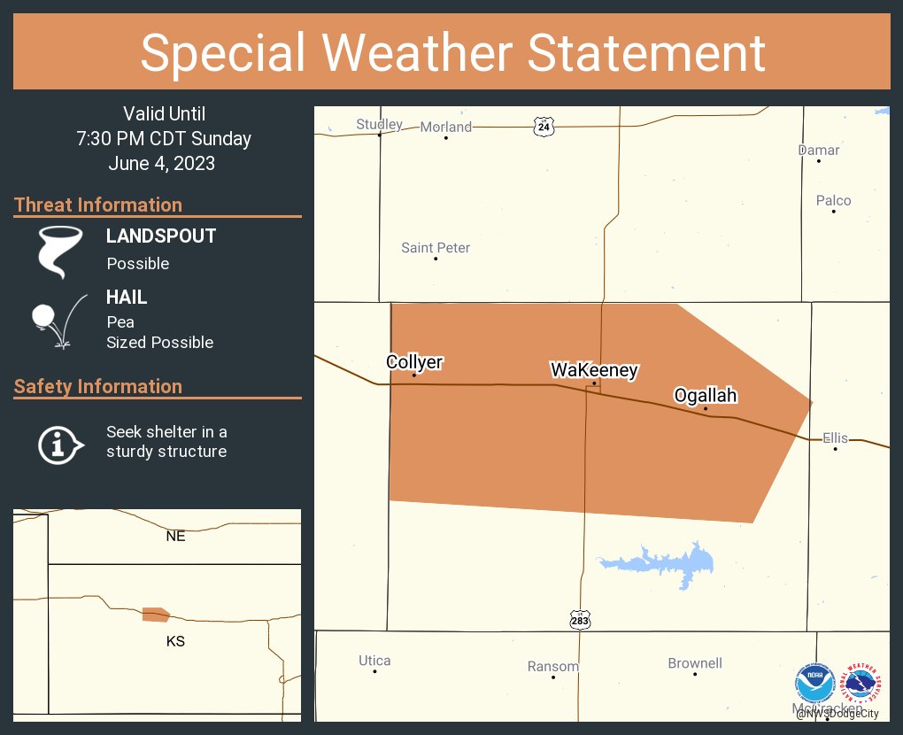 NWS Dodge City on Twitter "A special weather statement has been issued