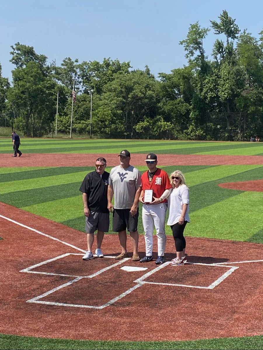 UHS__Baseball's tweet photo. Congratulations to Noah Braham and Cody Thomas for ending their HS careers with a win for team WV in the OVAC all-star game. 
Cody pitched a scoreless inning and drove in two runs.
Noah received his 5A player of the year award!
#HawkProud https://t.co/xCTJrIa3jw