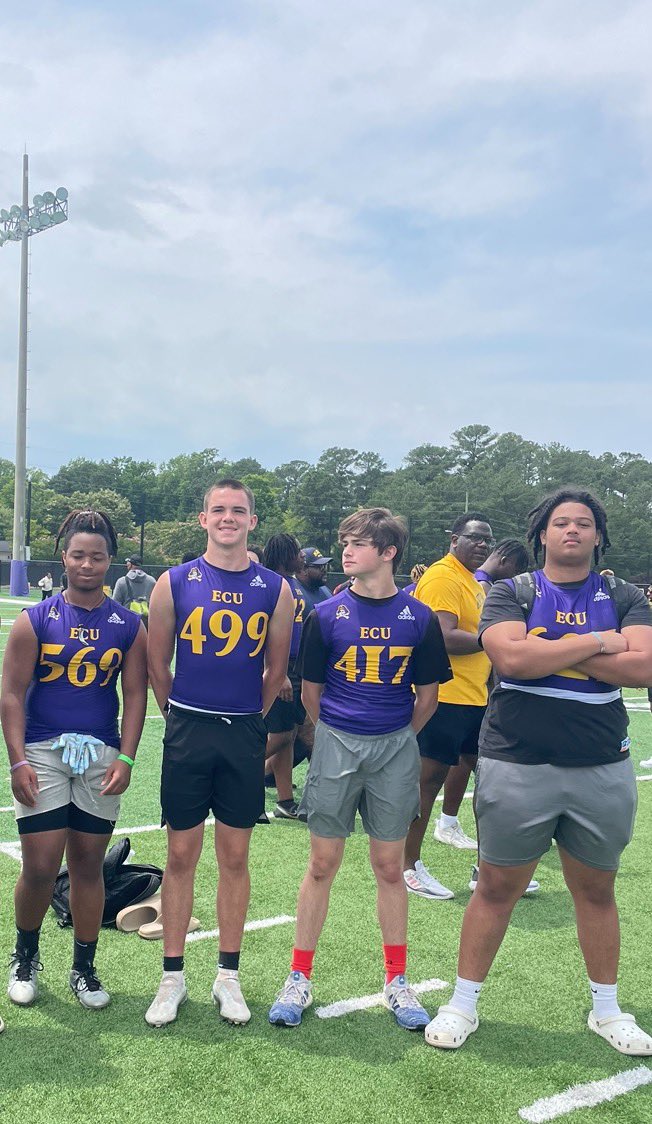 SeshaunS's tweet photo. Had a great time at @ECUPiratesFB prospect camp! Got better today and learned a lot from the players and coaches! Can’t wait to be back in the fall! 
@ChadLittle27 @Coach__Roy_Tesh @ToddHelms4015 @cometsolcoach @NorthstanlyFB https://t.co/zcEWIFu36f