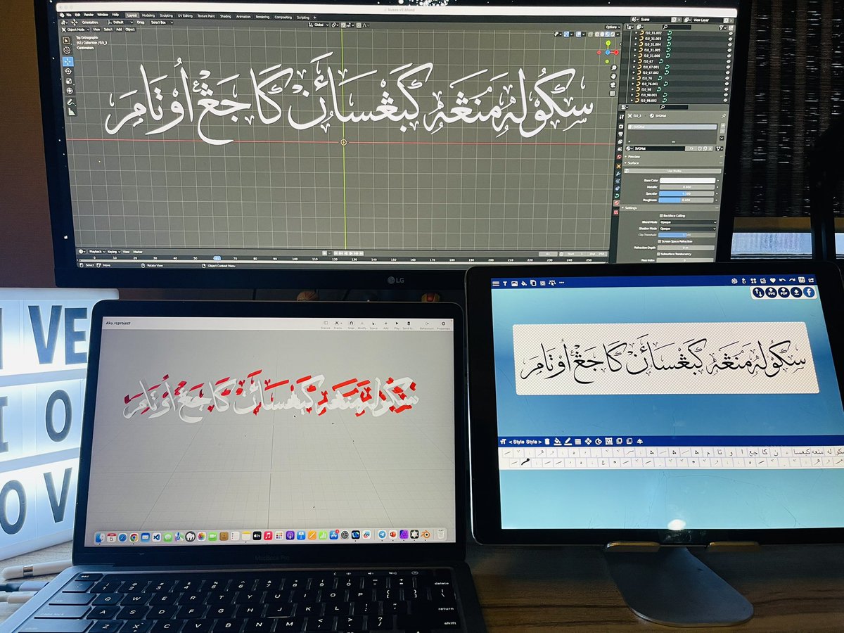 MShyakir's tweet photo. Unleash to potential

CalliPro+Blender+Reality Converter+Reality Composer

#iPad
#MacBook
#Calligraphy
#EveryoneCanCreate https://t.co/8snWJtr5Ob