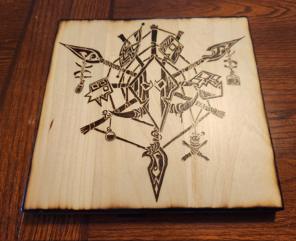 WoodburningTom's tweet photo. Now that this World of Warcraft piece is finished, I can get a head start on Extra Life! https://t.co/lGkPQqIgox