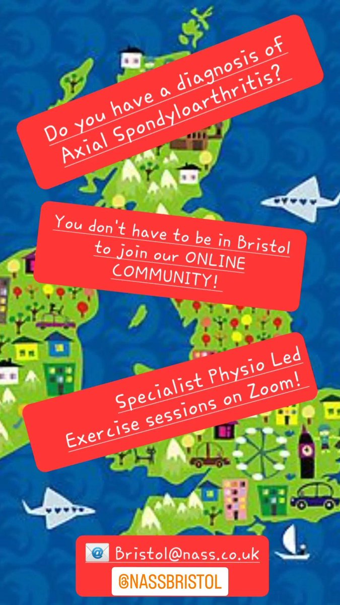 BristolNASS's tweet photo. #AxialSpondyloarthritis #axialSpA #keepmoving #aswarrior #invisibleillnessawareness #exerciseforhealth #keepmoving
📣Do you have a diagnosis of Axial Spondyloarthritis?⚠️ Exercise with us online via ZOOM each week. Specialist Physio Led Classes for AS Warriors! https://t.co/b3cOWYdJbK