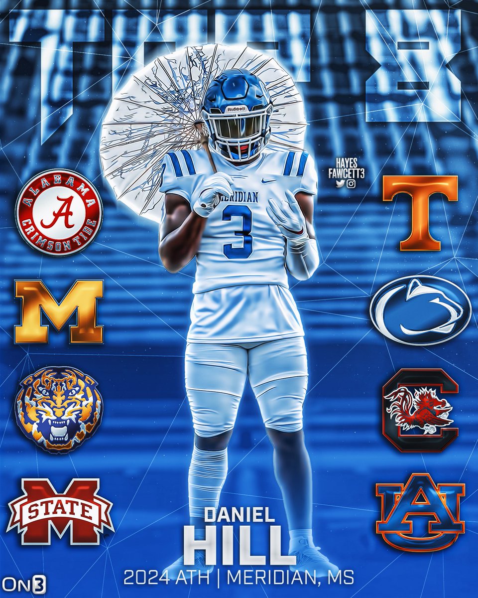 BREAKING: Four-Star ATH Daniel Hill is down to 8️⃣ Schools!

The 6’1 233 ATH from Meridian, MS is ranked as the No. 6 ATH in the ‘24 Class

Where Should He Go?👇🏽

on3.com//news/four-sta…