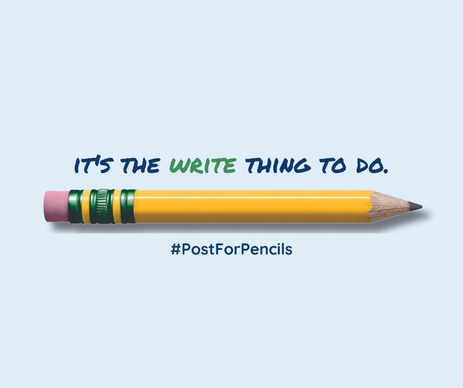 mikegolicjr's tweet photo. It’s #postforpencils time again! Through June 30th, for every post or repost that includes #postforpencils, @WeRTiconderoga will provide a pack of pencils to under-resourced students up to 2M through @kidsinneed. Learn more at https://t.co/g84HZhqKZh https://t.co/0xQYeqH0Fb
