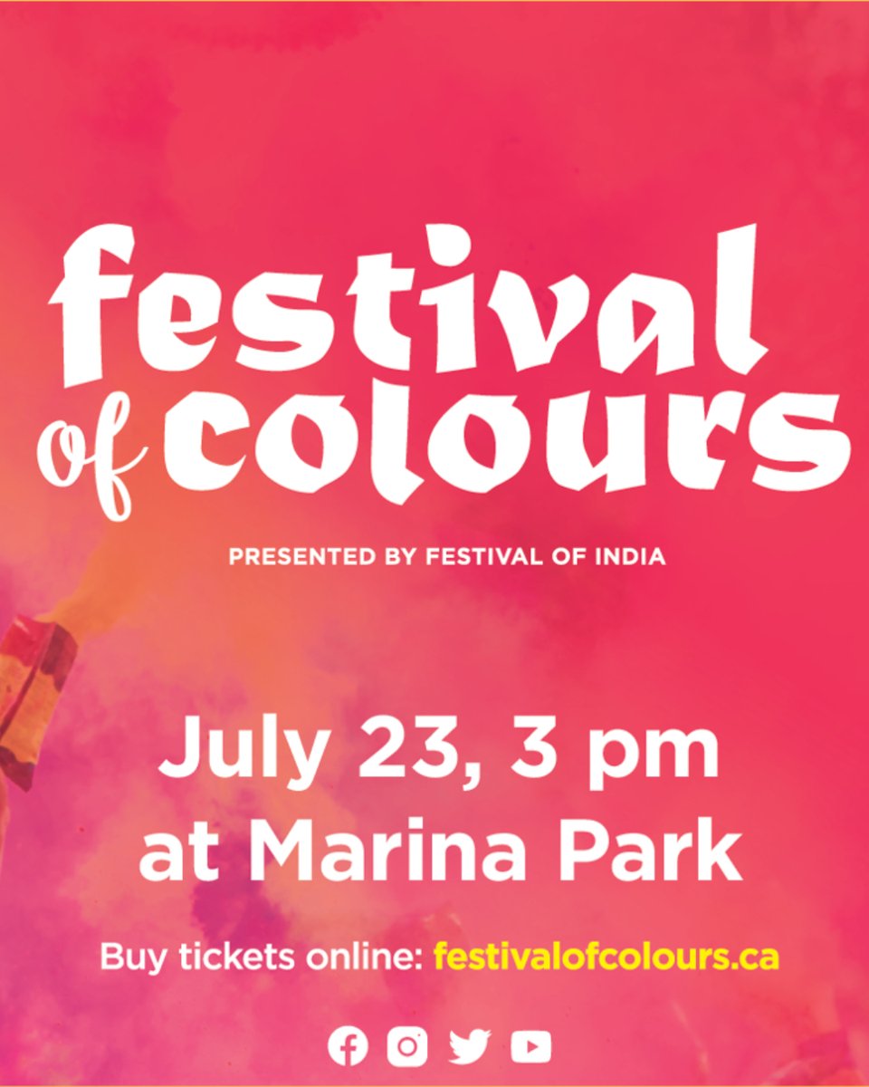 Let the color throw unite you in a joyous celebration of life and togetherness.
2023, Festival of India and Festival of Colours Thunder Bay.
July 22- 23, Marina Park. 3- 8 pm.
#Indianfestival
Book tickets for Festival of Colours festivalofcolours.ca
