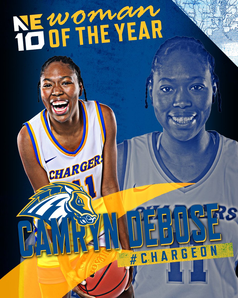 You’re 2022-23 Northeast-10 Woman of the Year is a CHARGER!!! Congratulations to @unewhavenwbb’s Cam DeBose. We couldn’t be more proud of you #ChargeOn #BestoftheBest