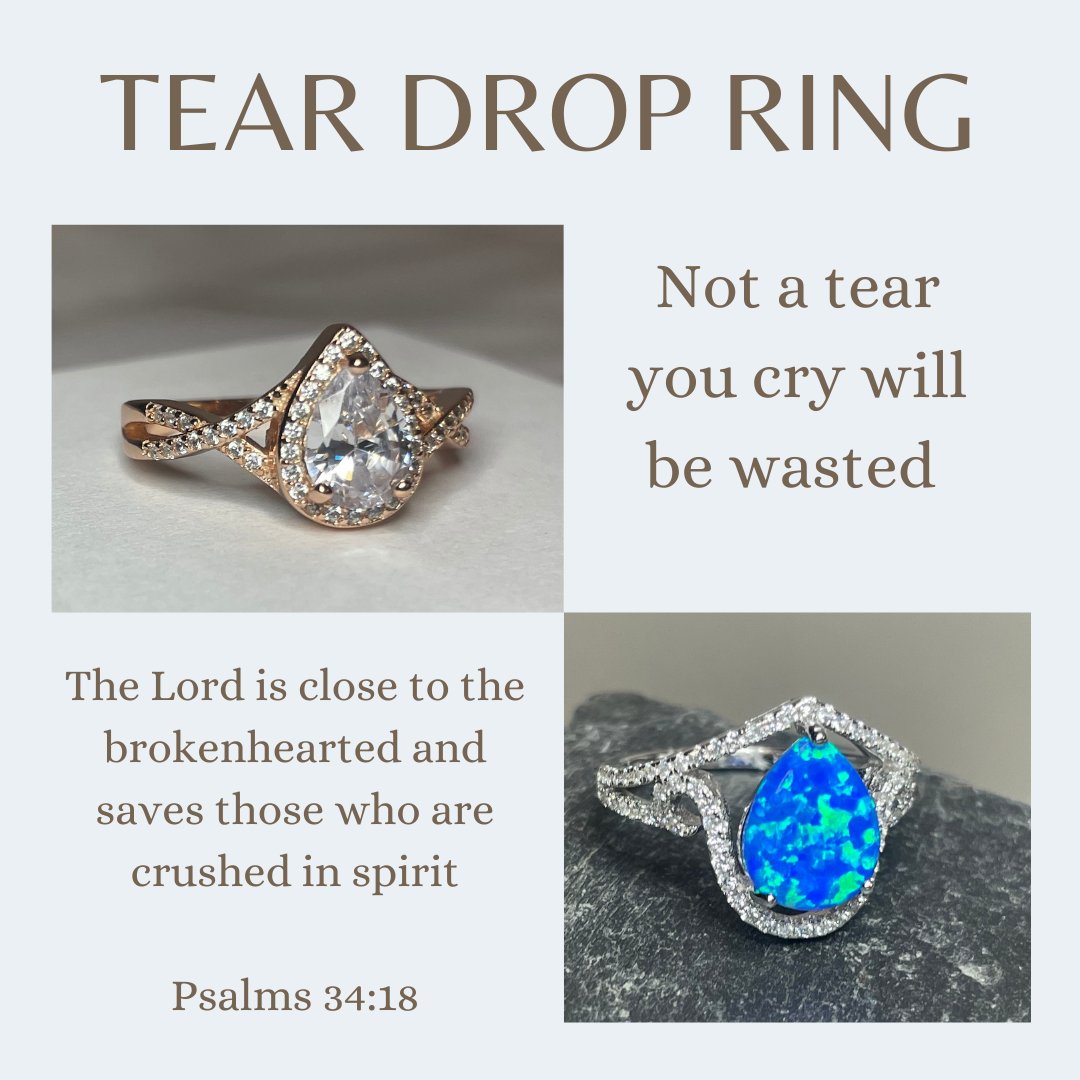 God will work all things out for the good of those who love Him. Roman's 8:28

#closetoyou #Godisnear #brokenhearted #tears #teardropring #Chrstiainjewelry #faithbased #morethanjewelry #Jesussaves #promisesofGod #wearyourfaith #spreadtheword #dailyreminder #gravies