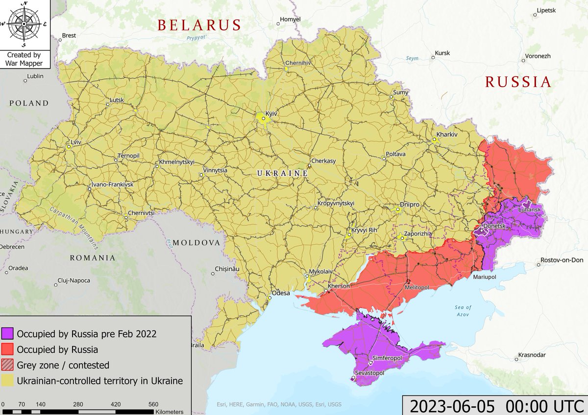 Карта боевых действий в Украине 5 июня 2023 год
